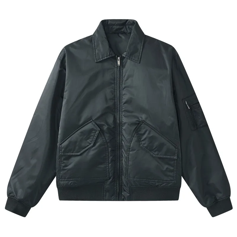 American bomber jacket cotton-padded vintage autumn and winter lapel tooling thickened thermal cotton jacket men