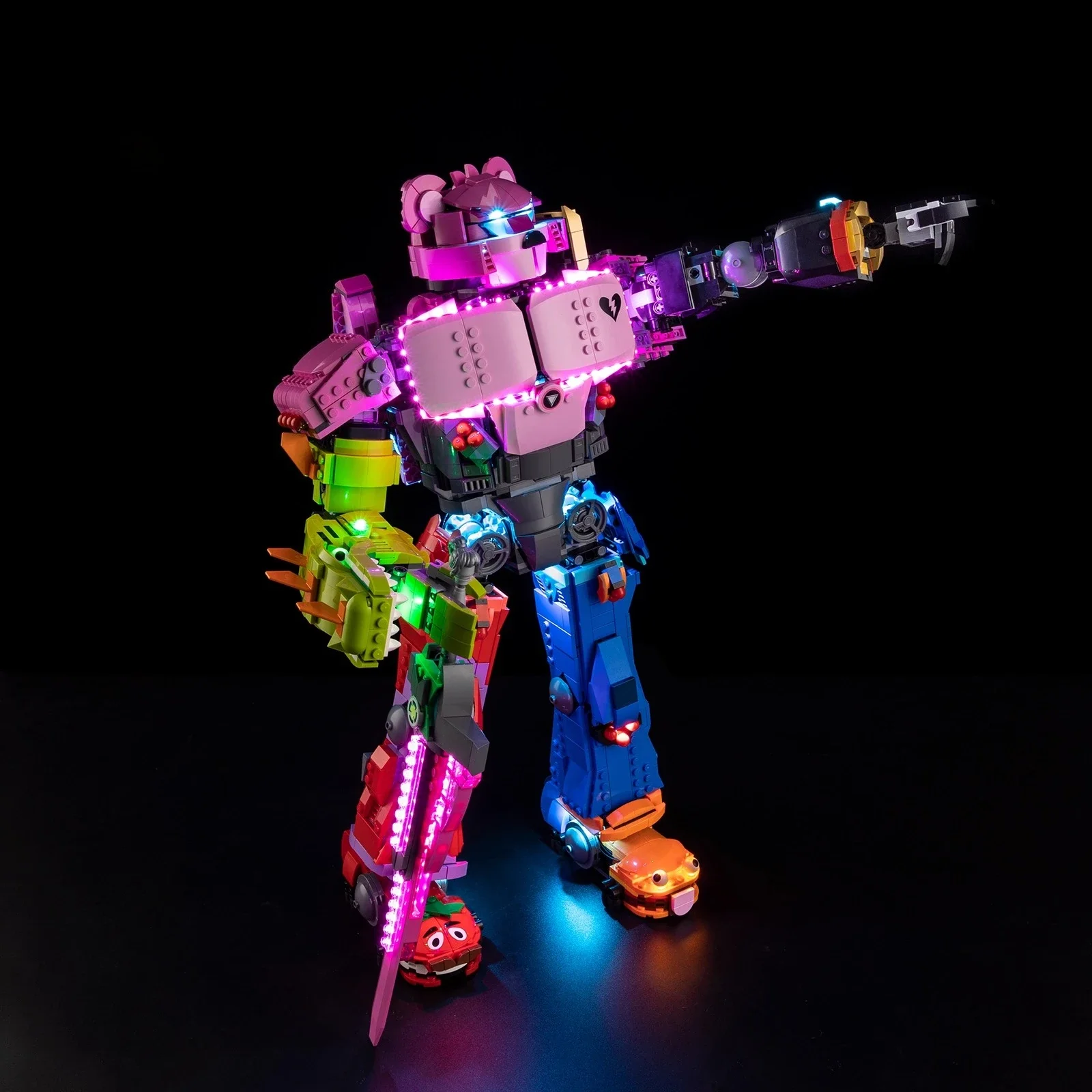 Juego de iluminación LED adecuado para el líder del equipo LEGO Mecha 77078 bloques de construcción juguetes de lámpara DIY (no incluye ladrillos modelo)