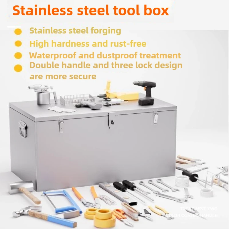 Stainless Steel Tool Box Cabinet Thickened Tools Box Organizer Mechanic Storage Toolbox Car Trunk Outdoors Tools Packaging