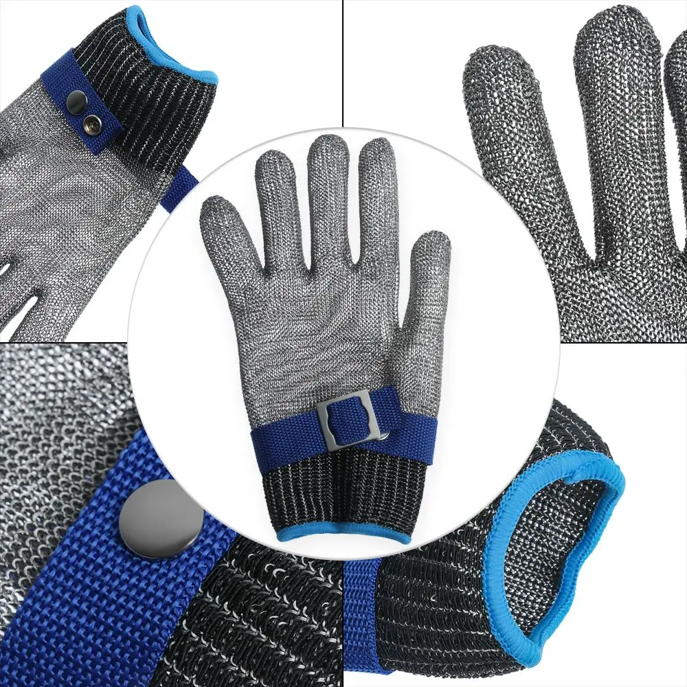 Mesh Butcher Mittens Hand Protection Work Stab Resistant Glove Safety Cut Proof Protection Gloves Stainless Steel Metal