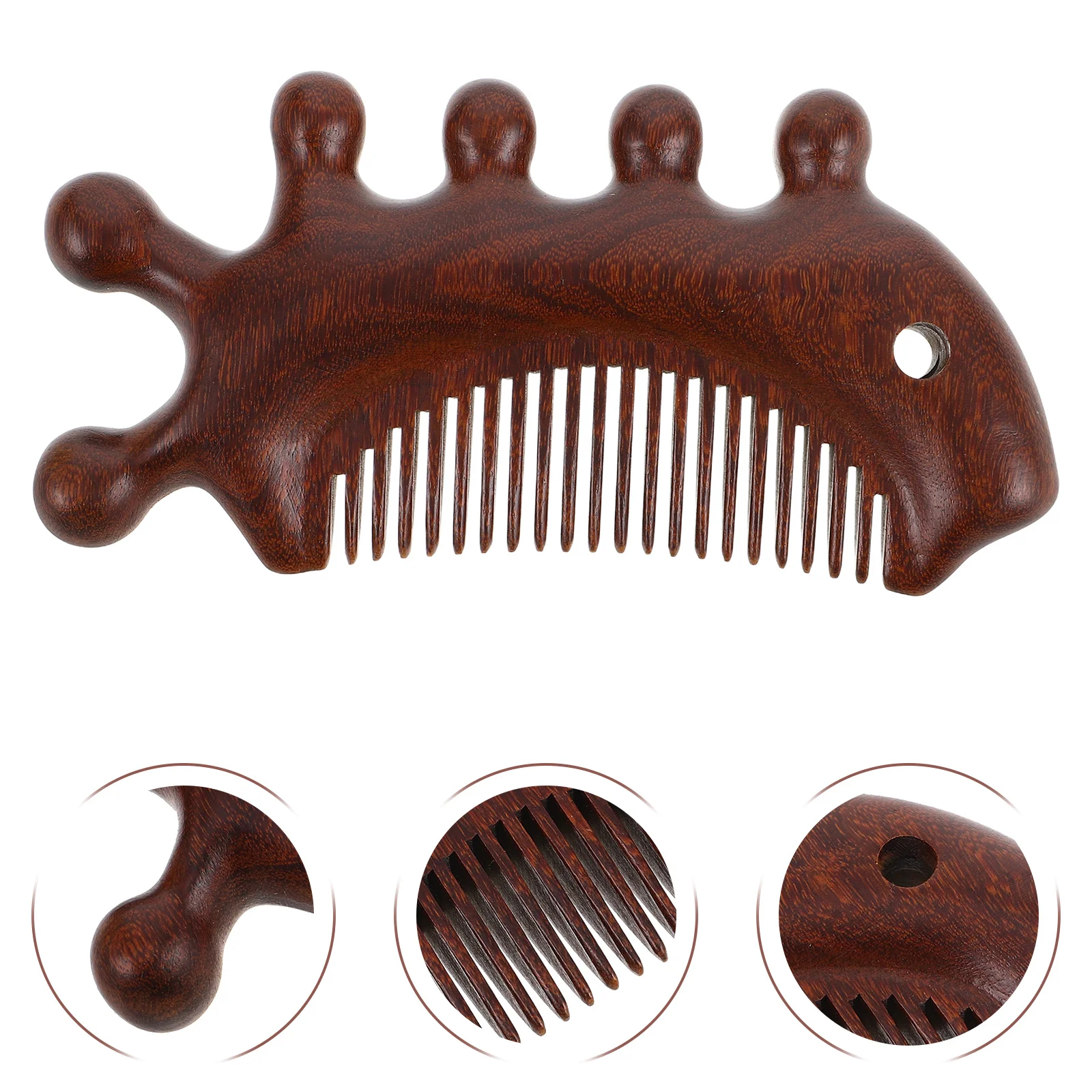 

Sandalwood Massage Comb Handmade Wooden Head Massager for Scalp Hair Care Gua Sha Relaxation Tool Portable Light Brown