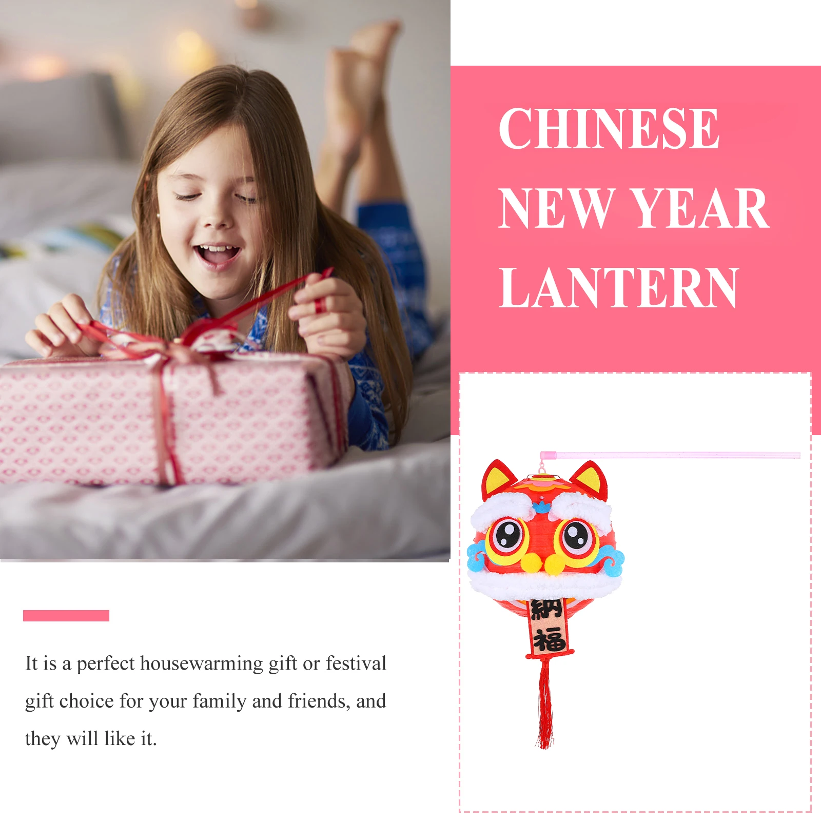 

1pc DIY Lion Lantern Kit High Quality Materials Kids Handheld Lanterns Chinese New Year Decorations Creative Unique Designs
