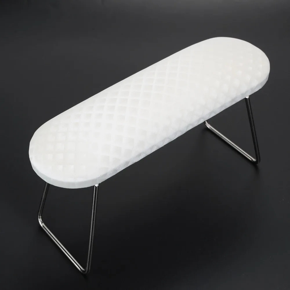 Foldable Stand Nail Art Hand Pillow Quilted Cushion Striped Leather Manicure Hand Holder Soft Padding Microfiber
