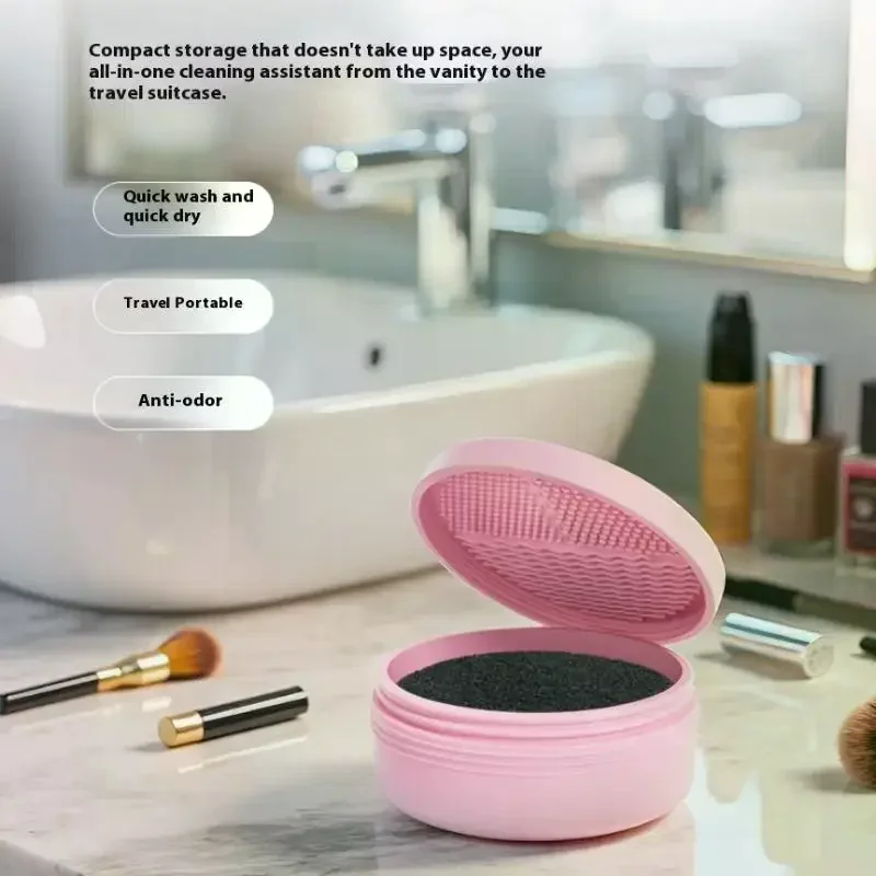 Boîte de nettoyage de pinceaux de maquillage, éponge de nettoyage rapide, pinceaux de fard à paupières, nettoyeur à sec, lavage cosmétique, outil de poudre propre, accessoires de maquillage