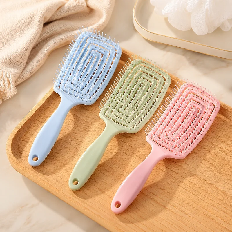 1PC Detangling Hair Brush, Flexible Bristle Scalp Massage Comb, Lightweight Wet Dry Hairbrush for Curly Straight Hair Styling