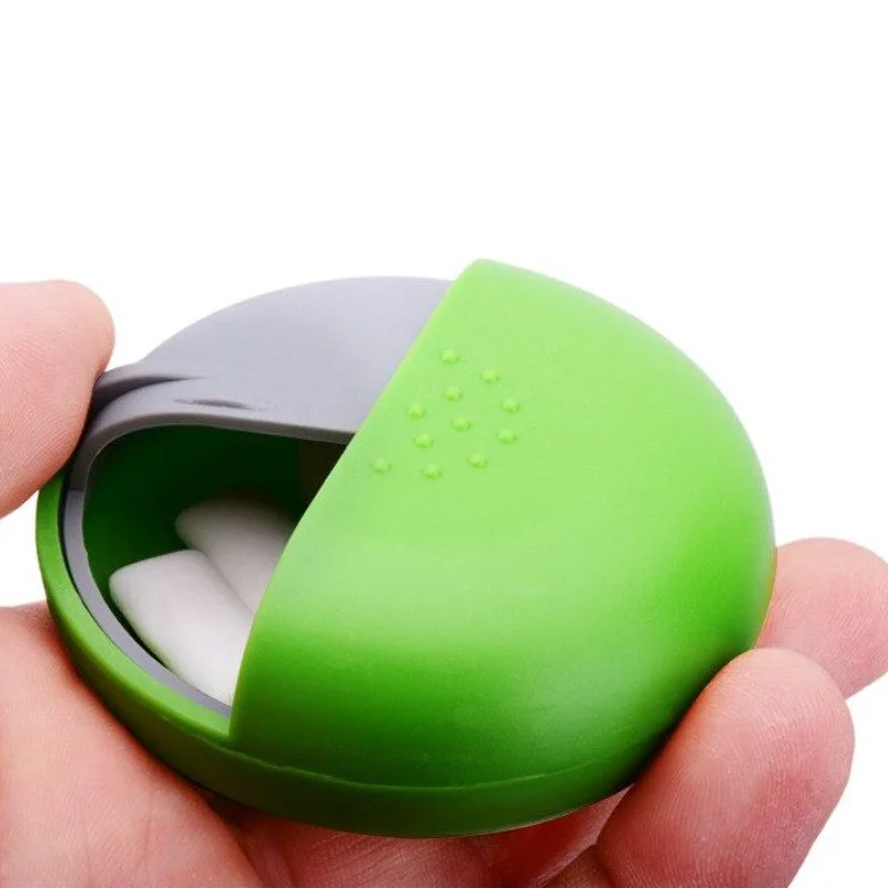 Round Pill Case Mini Rotatable Organizer Medicine Box Rotating Drugs Chewing Gum Container Coin Jewelry Storage