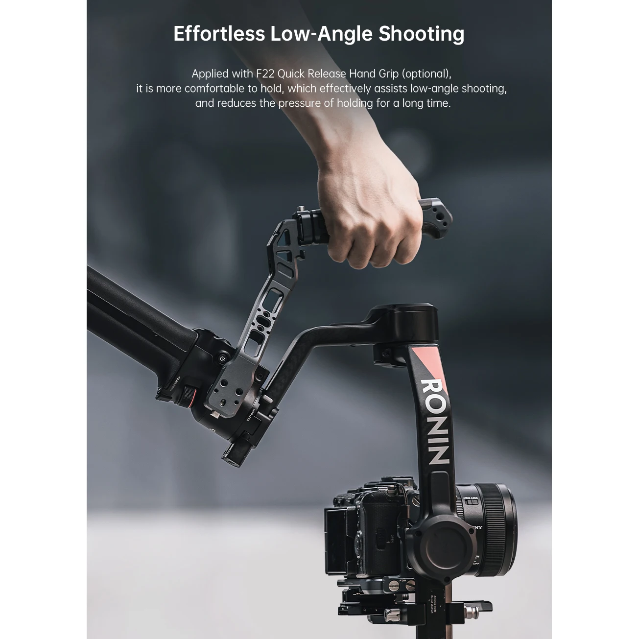 FALCAM F22 Empuñadura de liberación rápida para estabilizador L Interfaz de expansión múltiple para disparo de ángulo bajo para DJI RS4 Pro
