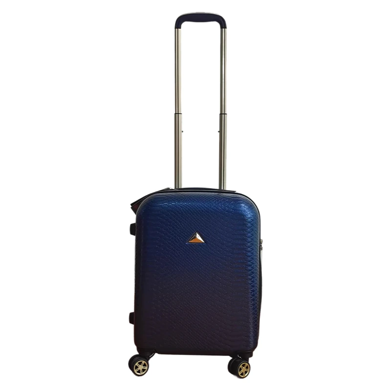 

20 Inch Carry On Luggage Spacious Design Silent Spinner Wheels Blue Crocodile Pattern Trolley Suitcase with TSA Lock