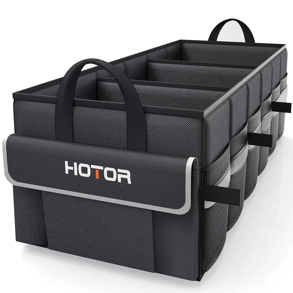 

Trunk Organizer - Car Organizer with 5 Pockets, Trunk organizer for SUV, Sedan & Van, Car Organization with Sturdy Base Pane