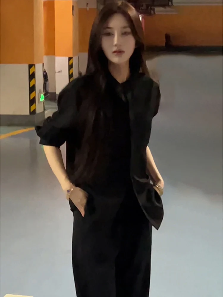 

Новая китайская мужская рубашка с воротником-стойкой из тонкого ледяного шелка, с длинными рукавами, свободного кроя, струящаяся, для ранней осени, с защитой от солнца