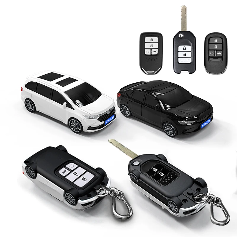 Car Styling for Honda Fit Odyssey Inspire Breeze Crider Smart Remote Car Key Case Cover Fob Keychain Touch Light Accessories