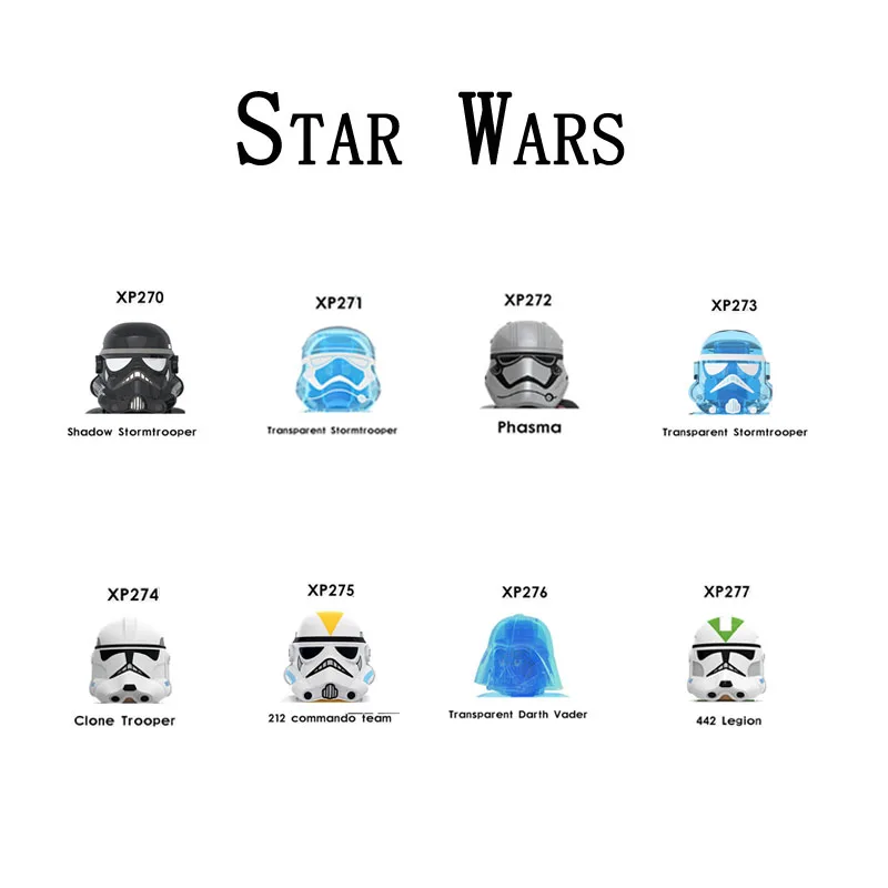 

KT1035 Building Blocks Phasma Clone Trooper Transparent Darth Vader 442 Legion Brick Stormtrooper Figures 212commando Team