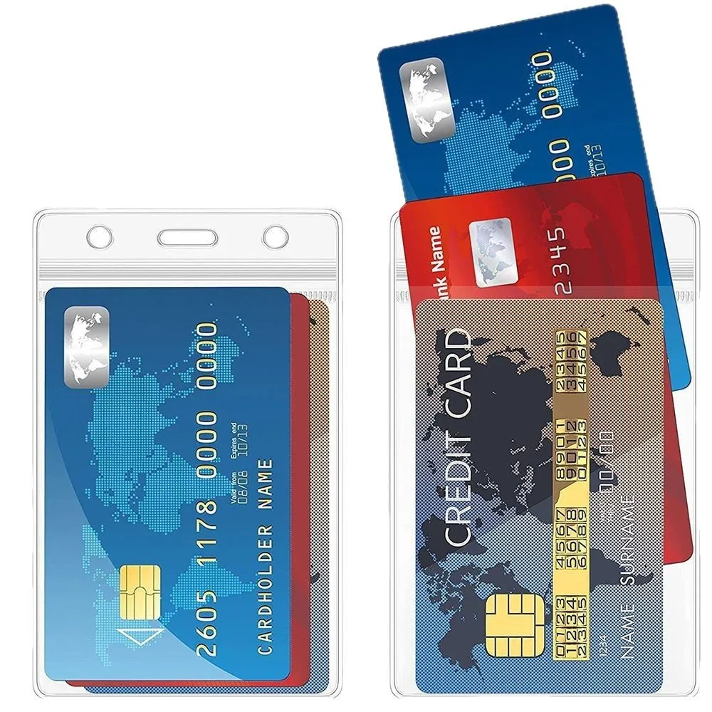 حامل شارة عمل PVC شفاف مع بطاقات حافلة الحبل وحامل تصريح العمل وحامل بطاقات عمودي مقاوم للماء #3