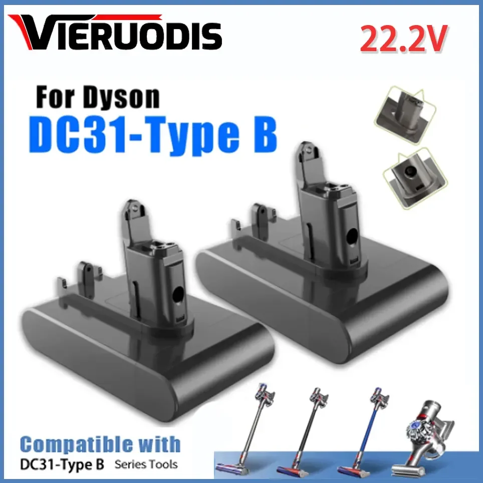 For Dyson DC31 DC34 DC35 DC44 DC45 DC46 DC55 DC56D57 Vacuum Cleaner 4800/6800/9800mAh (Type-B) Rechargeable Lithium Battery