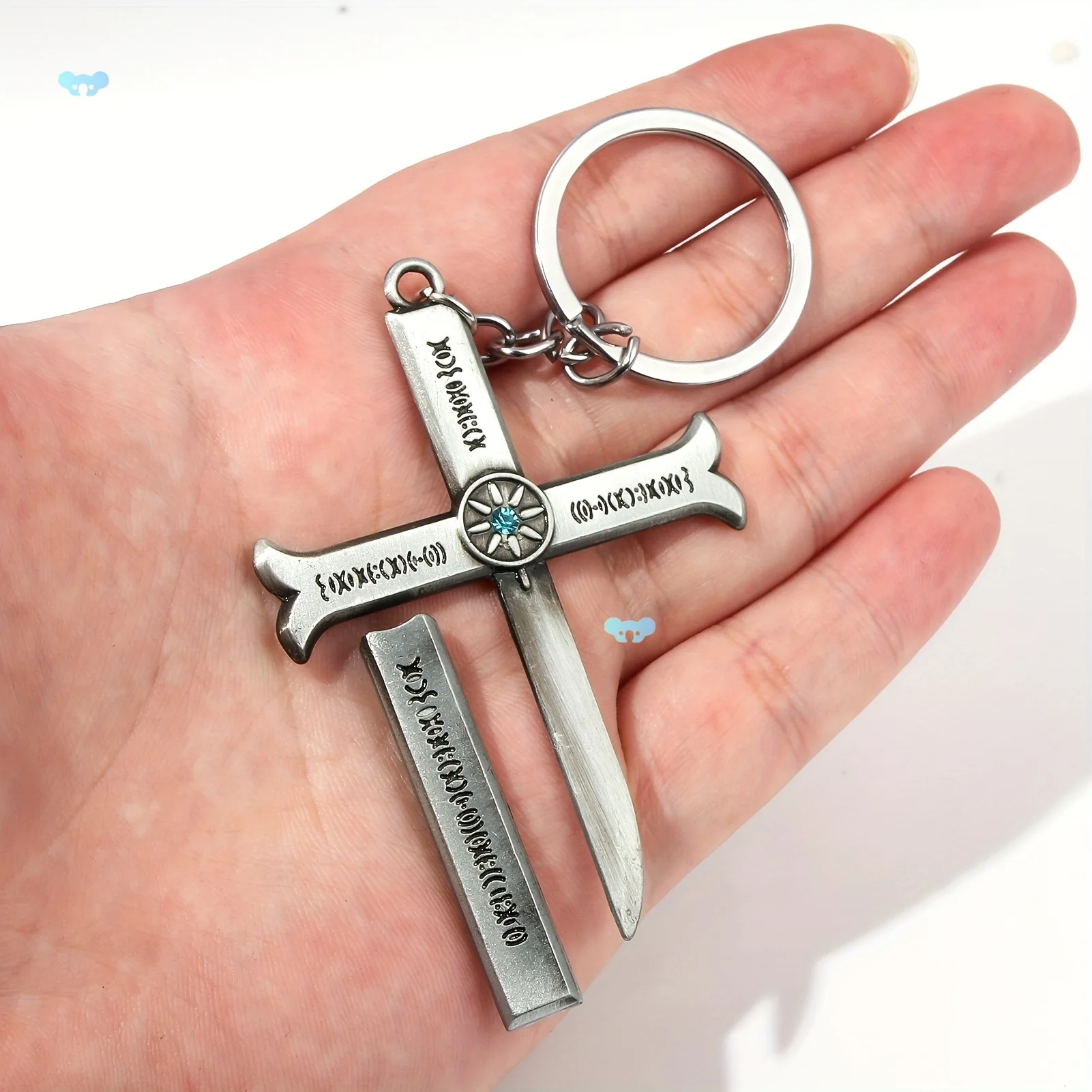 أنيمي الطرفية Dracumi النسر الصليب سكين مفتاح سلسلة قلادة حديدية الرجال والنساء المفاتيح مجوهرات عصرية الإكسسوار هدية