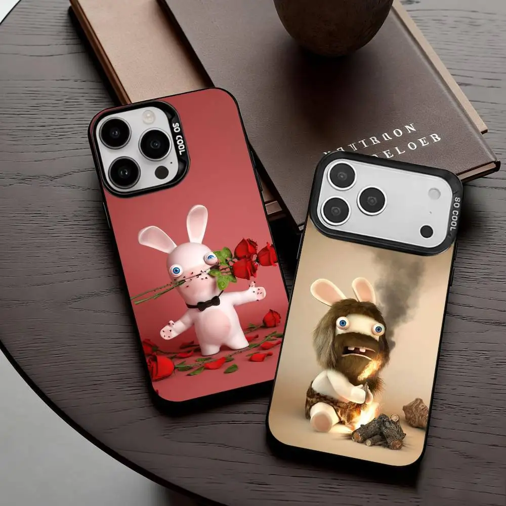 

R-Rayman Raving-G R-Rabbids Phone Case For iPhone17,16,15,14,13,12,11 Plus,Pro Max Black Candy Silver Plated Cover