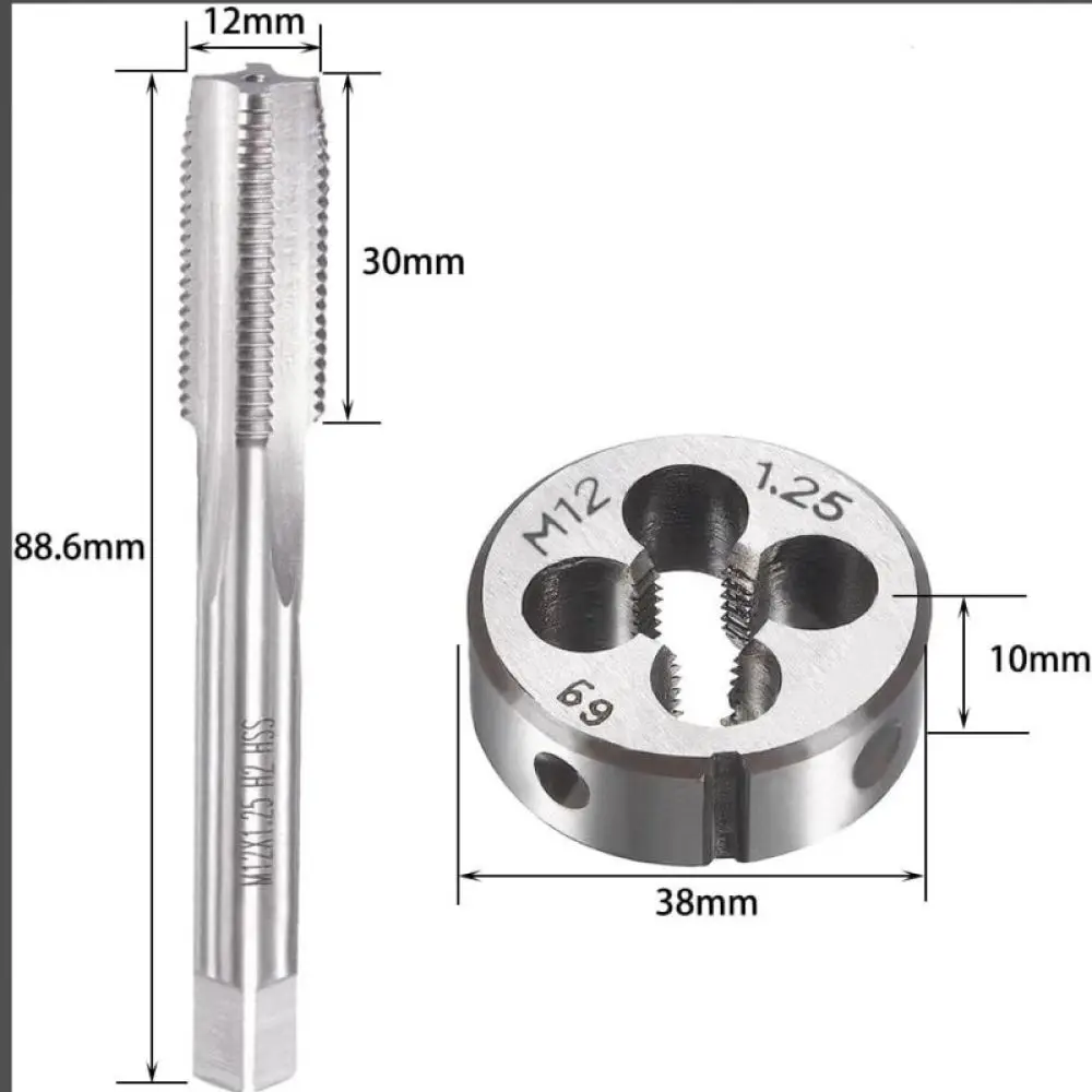 Metric Thread Tap And Die Tool Set HSS Machine Taps Alloy Steel Dies For Metalworking Repair Workshop Hand Tool Equipment