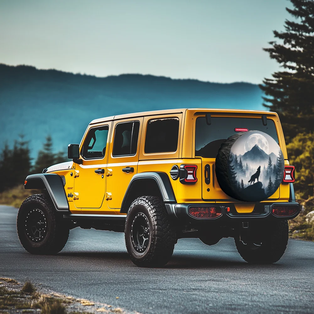 Pokrowiec na koło zapasowe Lone Wolf Moonlight do kempingu, na samochody typu camper, Jeep, SUV, pojazdy 4WD i 4x4, akcesoria samochodowe