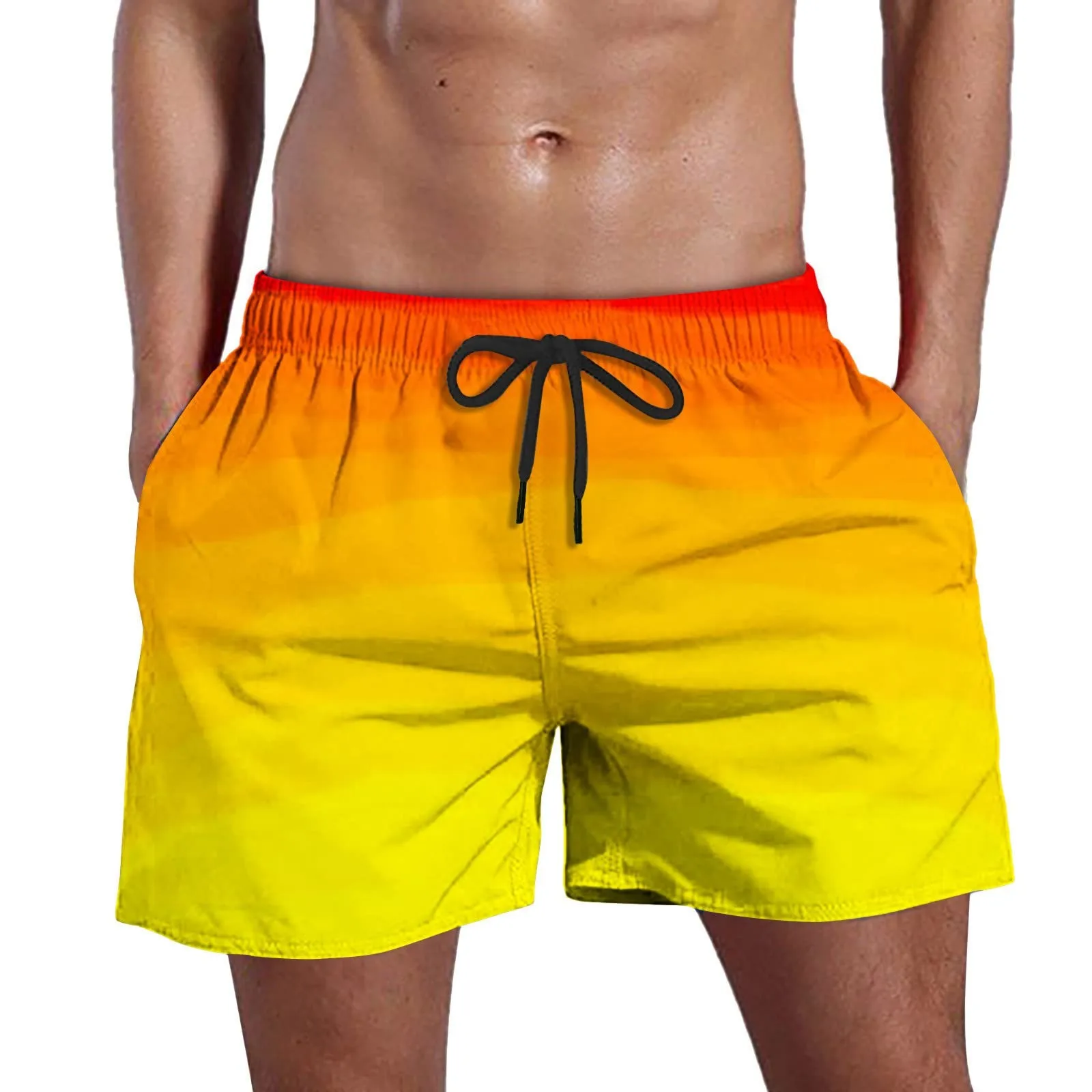 Color Changing Swimming Shorts For Men Boys Bathing Suits Gradient Board Shorts 2024 Summer Beach Swimming Trunk Surf Shorts