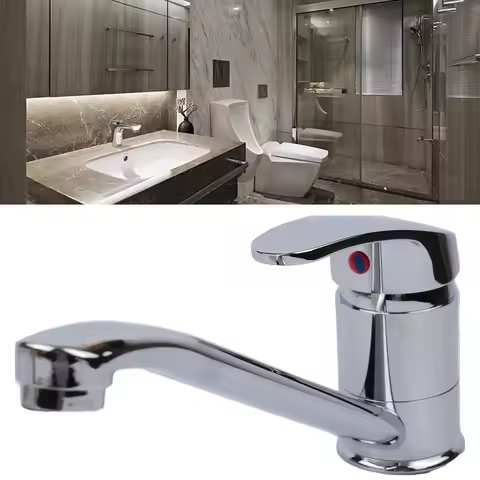 Modern Basin Faucet Modern Polished Chrome Plated Faucet Deck Single Handle Swivel Kitchen Tap Mixer For Bathroom Faucet