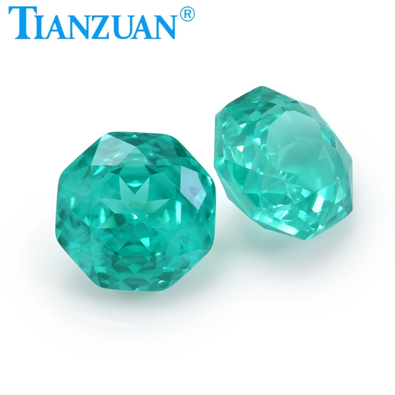 5x5mm 8x8mm Lab Grown Paraiba YAG Octagonal Shape Synthetic Yttrium Aluminum Garnet Loose Gemstones Stone for Jewelry Making