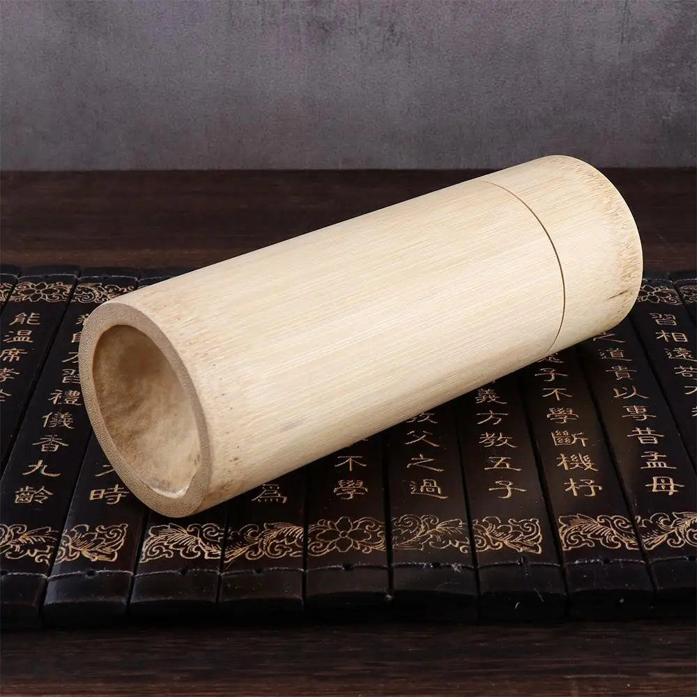 Eco-friendly Portable Bamboo Handmade Holder With Lid Container Tea Canister Storage Box Organizer