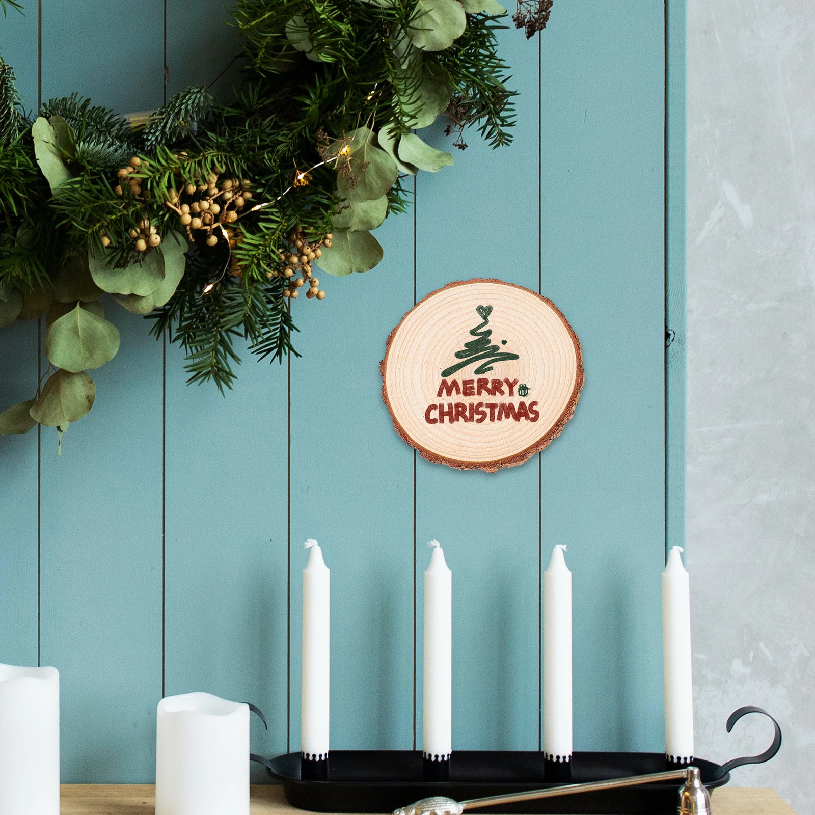 

Decorative Solid Wood Board Wooden Drawing Hanging Painting Christmas Decoration