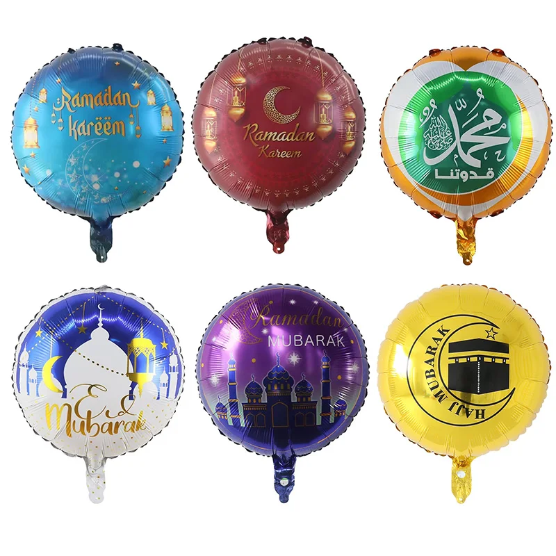 10Pcs 18 Inch Eid Ramadan Mubarak Foil Balloons Decoration Eid Mubarak Vector Islam Ramadan Kareem Helium Balloon Party Globos