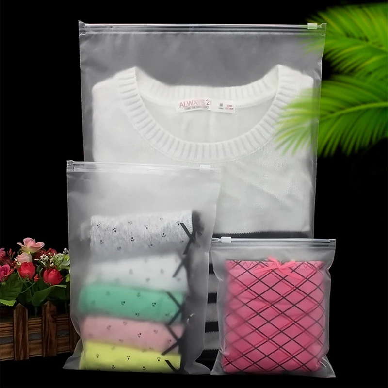 

20 pcs Wholesale Frosted Matte Clothes Packaging Zipper Bags Plastic Shipping Sealed T-shirt Underwear Storage Pouches