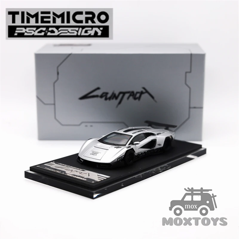 

Литая под давлением модель автомобиля Time Micro x PSC 1:64 Countach V Silver