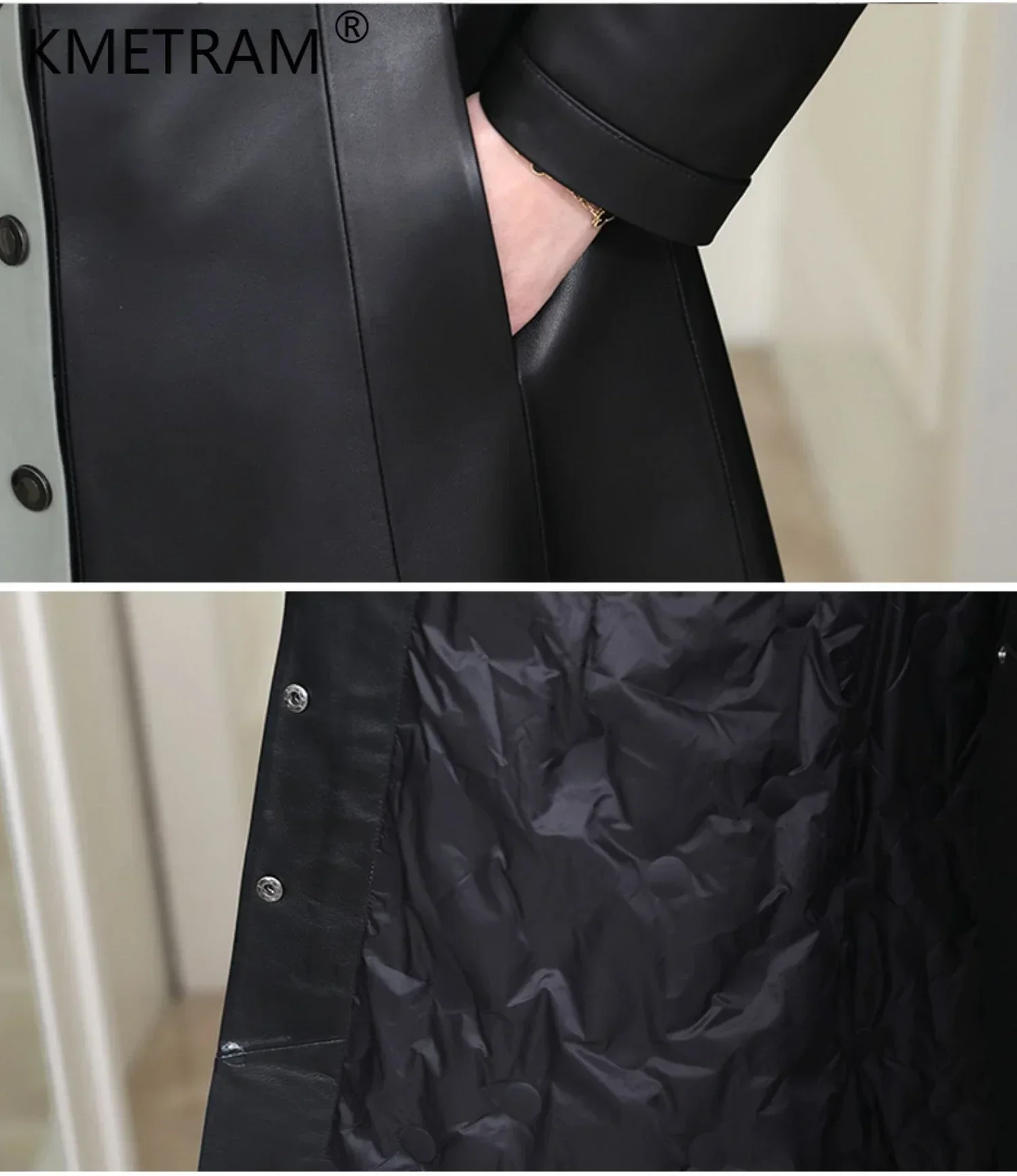 Echt Leder Jacke Frauen Echtem Schaffell Lange Unten Mäntel 2023 Herbst Winter Luxus Nerz Pelz Kragen Über Mantel Roupas Femininas