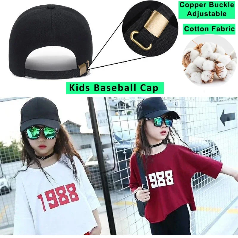 Cotton Child Hats Custom Logo Kids Snapback Baseball Cap Hip Hop Boy Girls Hats Adjustable Caps Spring Summer Sun Caps Bones