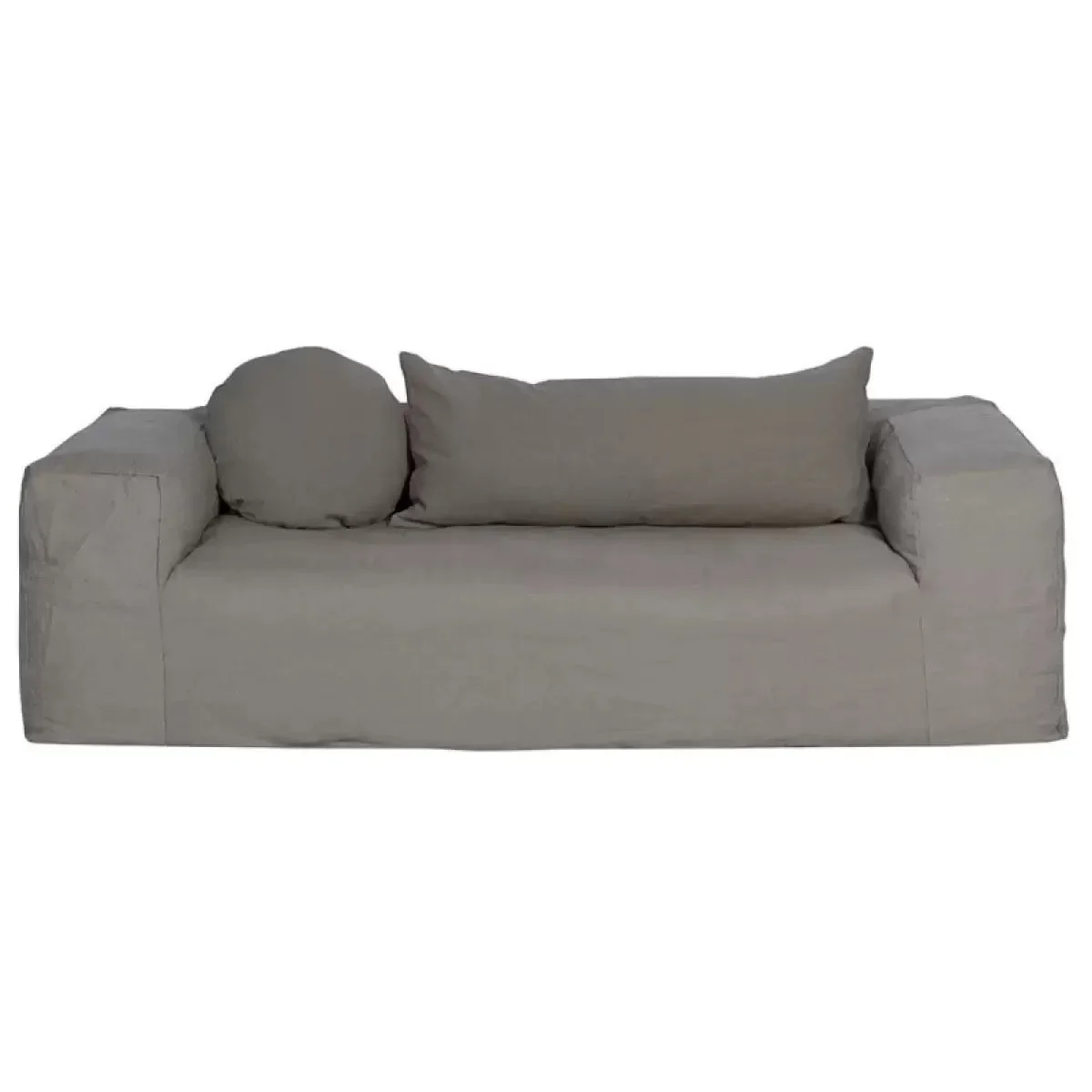 Canapé wabi-sabi de style japonais, tissu en lin, bloc de tofu amovible et lavable pour trois personnes, appartement chez l'habitant, petit appartement