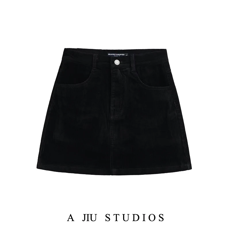 

Вельветовая юбка трапециевидной формы в американском стиле ретро с высокой талией, женская весенне-осенняя сексуальная облегающая юбка для предотвращения воздействия