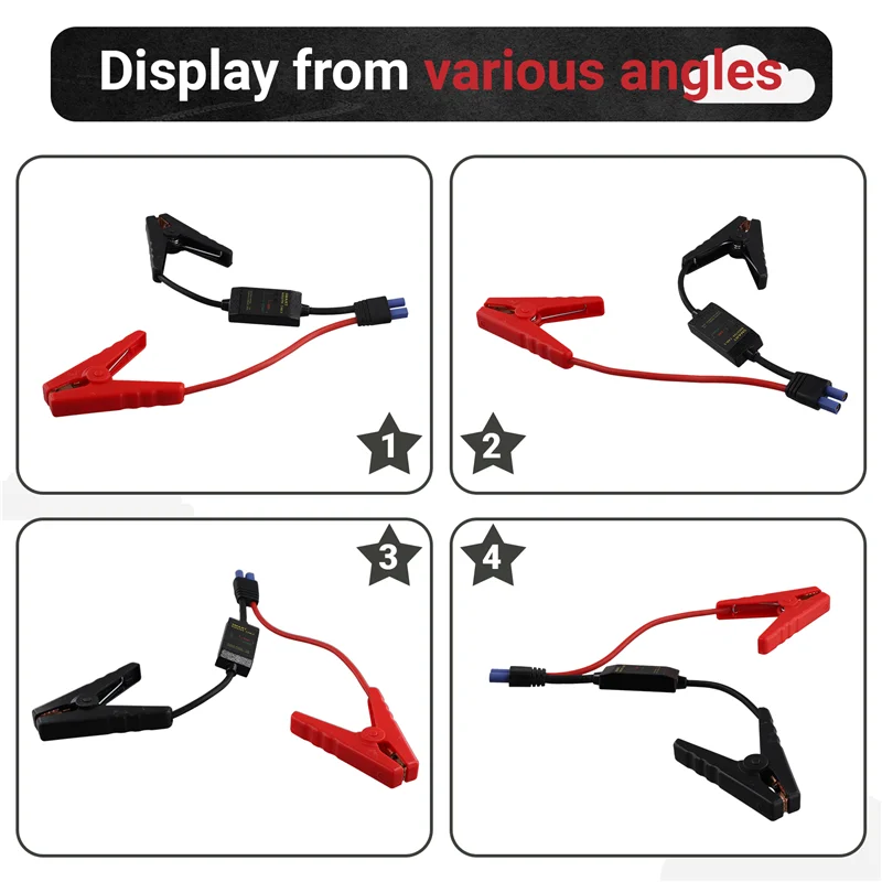 

A33Z-12V 200A-500A Интеллектуальный усилительный кабель Smart EC5 Разъем Автомобиль Грузовик Аварийный стартер Зажимы типа «крокодил» Зажим