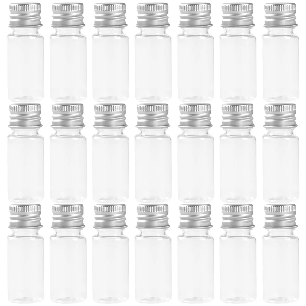 36 Pcs Mini Bottles with Cork Storage Container Test Tubes Caps Cube Flat Bottom Plastic