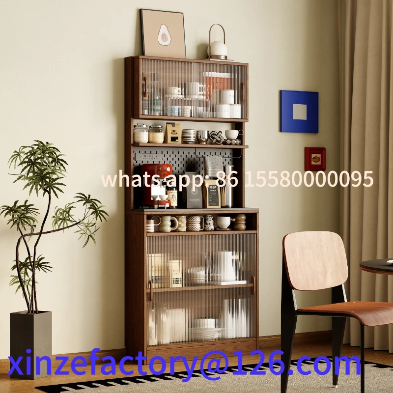 

Customizable ultra-thin solid wood side cabinet against the wall integrated locker small apartment