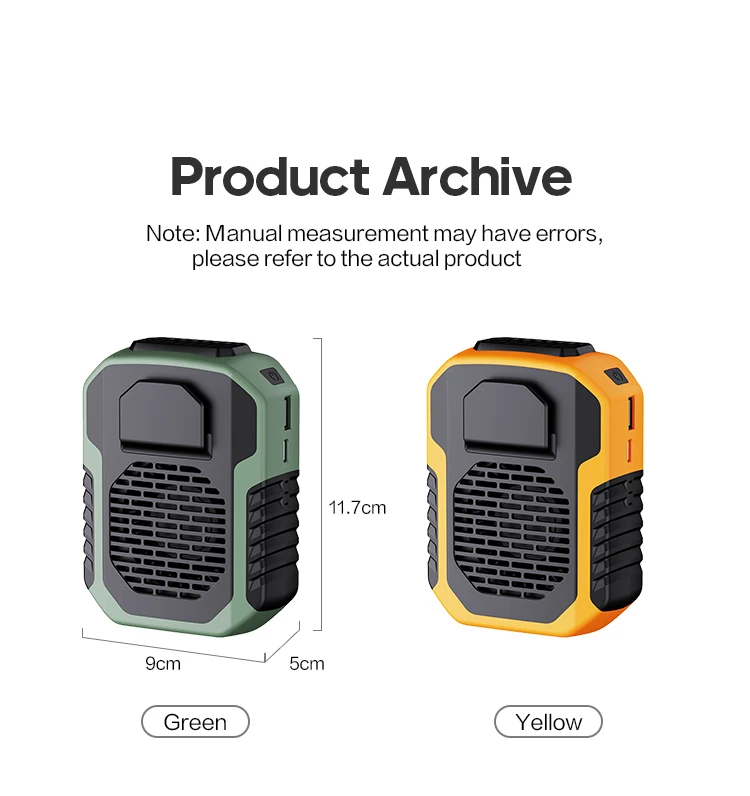 Kinscoter 6000 mAh hängender Hals-/Taillenventilator, USB-Mini-tragbarer wiederaufladbarer Ventilator für Outdoor-Camping, Wandern, Klettern, Laufen, Sport – Detail 7