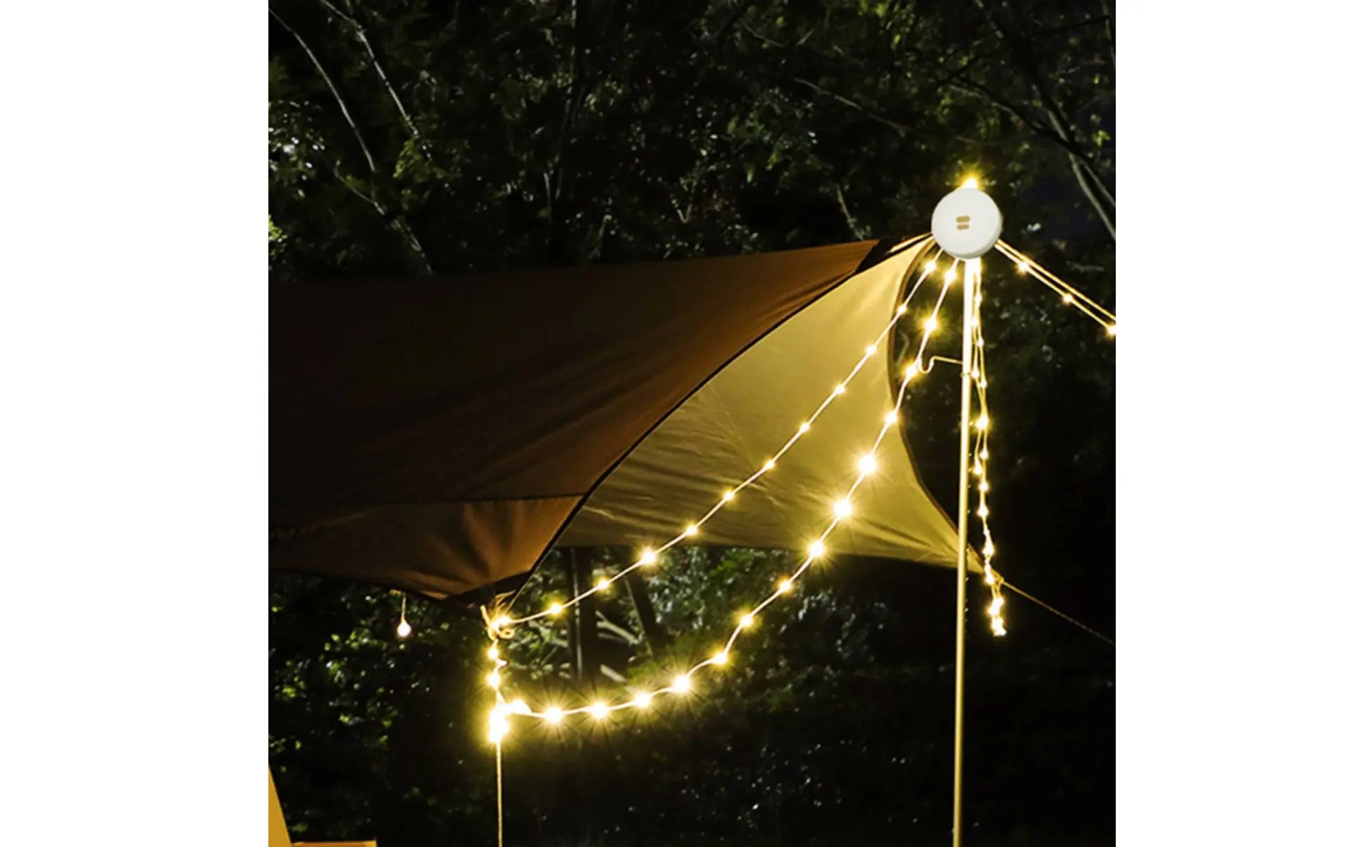 Retractable Luminous String Lamp Waterproof Retractable RGB String Lamp Hanging Tent Lamp Built-in Hook & Carabiner