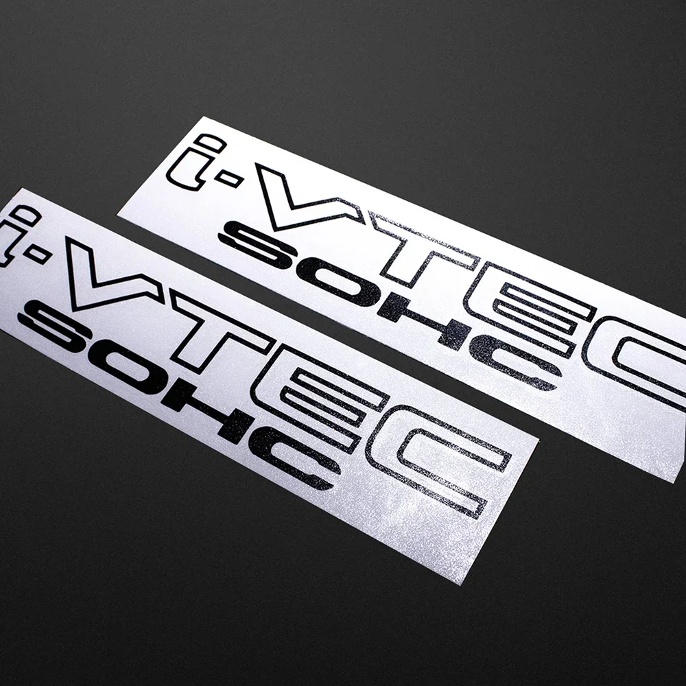 =2Pcs I-VTEC SOHC Sport Racing Vinyl Side Door Car Stickers Decals Auto Modification Decor Accessories