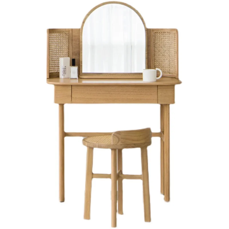 

Nordic rattan storage cabinet light luxury B&B integrated makeup desk