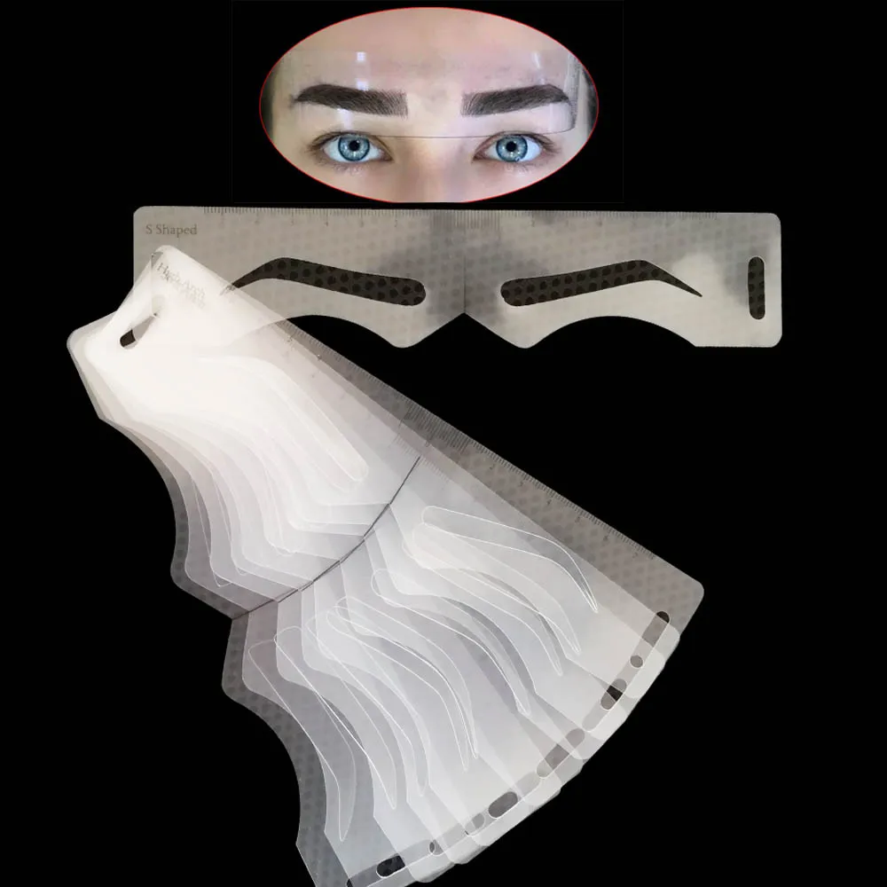 10-in-1 herbruikbare wenkbrauwsjablonenkit Professionele wenkbrauwvormende sjabloongids voor microblading en wenkbrauwmapping