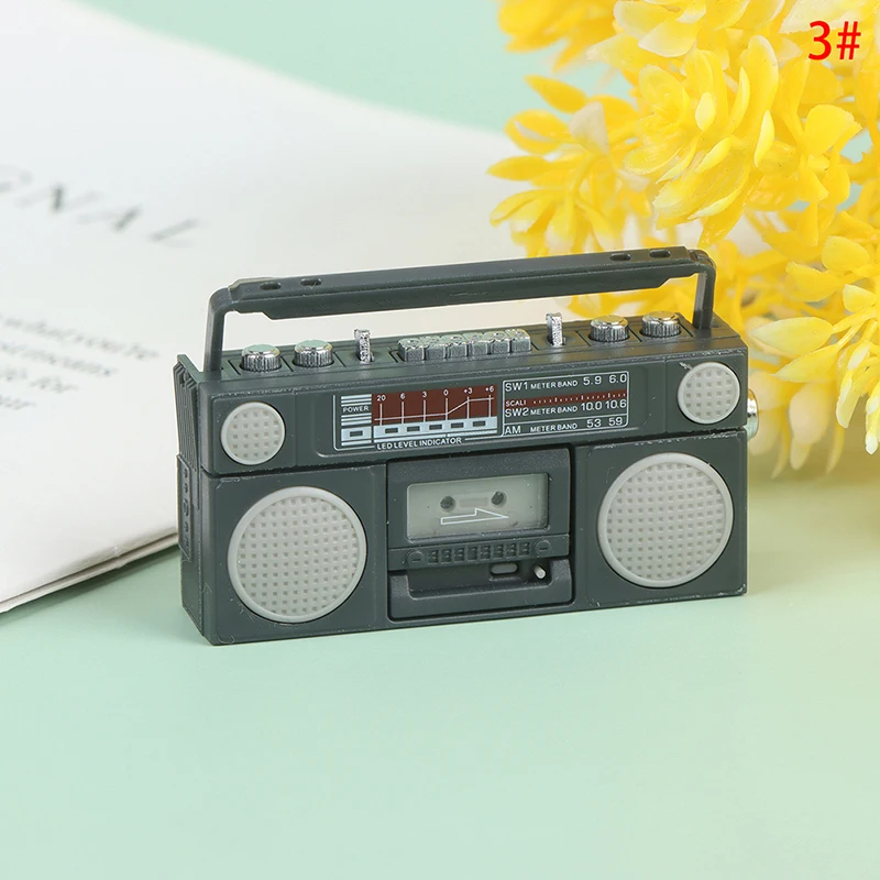 1Pc 1:12 Dollhouse Miniature Furniture mini Plastic Radio Toy Simulation Recorder Player Toy Dollhouse Accessories