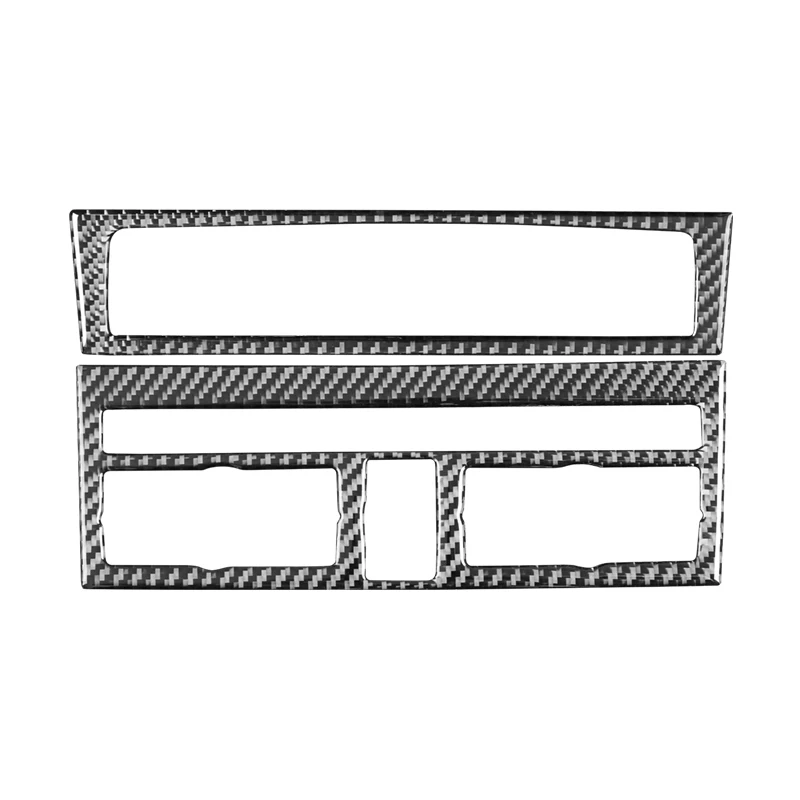 For Audi Q7 2007-2015 Accessories Carbon Fiber Interior Car Central Control Knob Control Panel Decor Sticker Cover Trim Frame