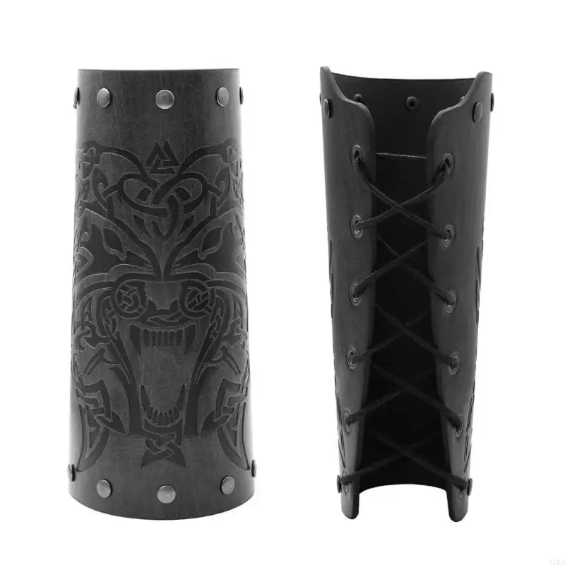 31KD unisex vintage faux skóry punkowy Opash szerokie mankiet zbroi bracera, ręcznik Armery Arm Guard