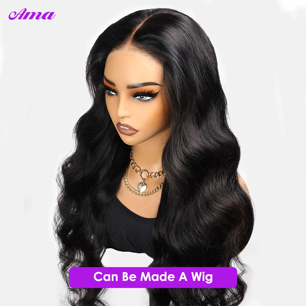 28 30Inch Body Wave Human Hair Bundles with  Frontal Peruvian Hair Bundles with Frontal  Remy 100% Human Hair Extension