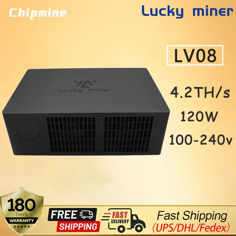Lucky Miner LV 08 Bitcoin Mining Lucky Miner LV08 Solo miner BTC miner BCH BSV DGB WIFI 4.2TH/S SHA256 BM1366 Miner Crypto Miner