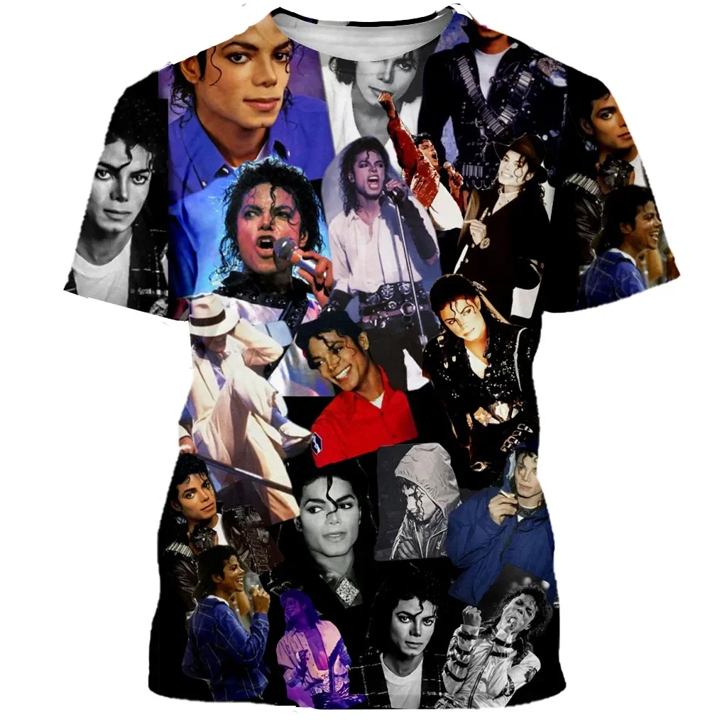 Michael Jackson 3D printed T-shirt for men and women, oversized short sleeved shirt, casual, fashionable, children\'s clothing