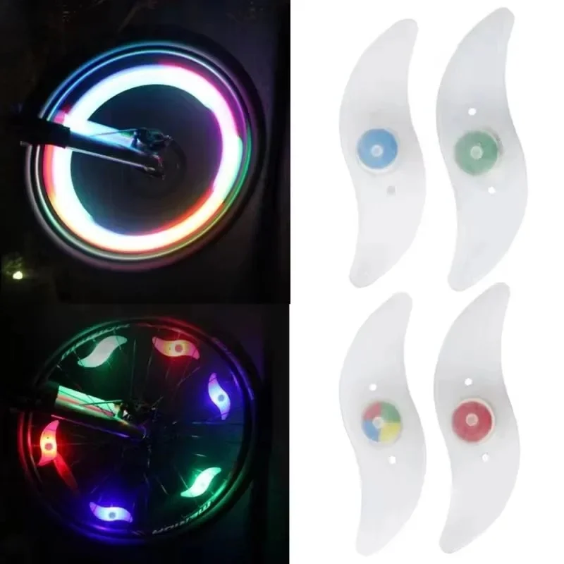 2/4/6pcs Waterproof Colorful LED Bike Spoke Light Wheel Tire Flash Warning Lamp Easy Install Road Bike Cycling Accessories