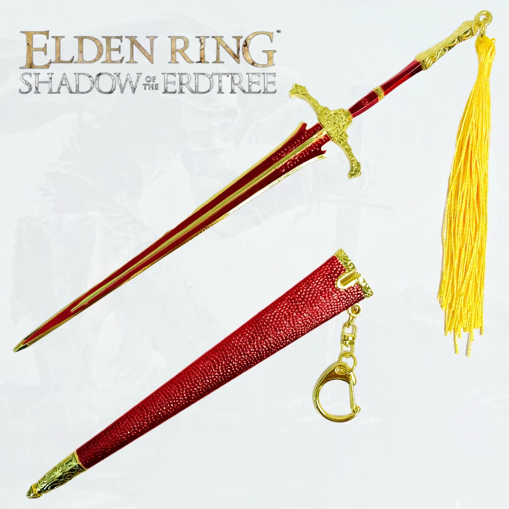 

8,3-дюймовая Elden Red Sabre, металлический меч-катана, нож-ниндзя, оригинальная самурайская сабля, японская сабля-катана, аксессуары для косплея, игрушка-опора